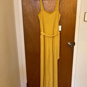 Forever 21 Yellow Ribbed Pantsuit